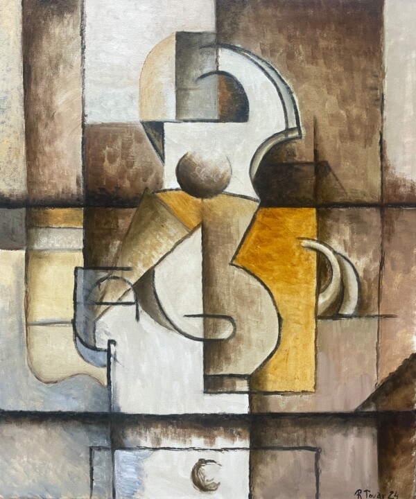 Le vase blanc 绘画, 21.7x18.1 in