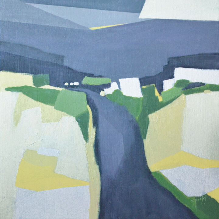 Painting titled "Réminiscence" by Fanou Montel, Original Artwork, Acrylic Mounted on Wood Stretcher frame