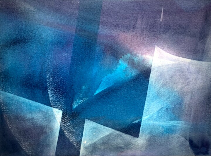 Pittura intitolato "宇宙飞船 Spaceship" da Hongfeng Guo, Opera d'arte originale, Acrilico