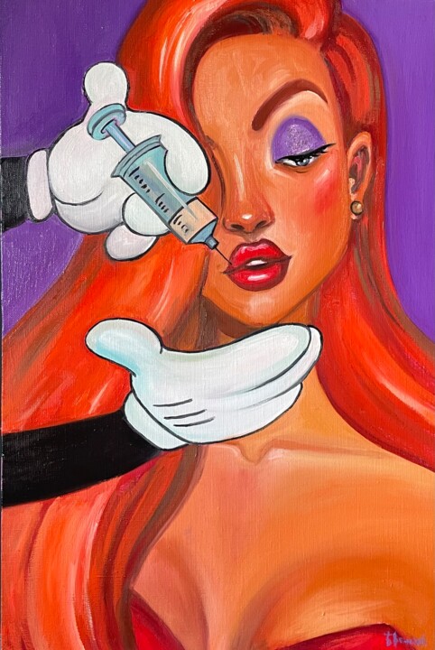 Painting titled "Укол красоты" by Olga Bronskikh, Original Artwork, Oil