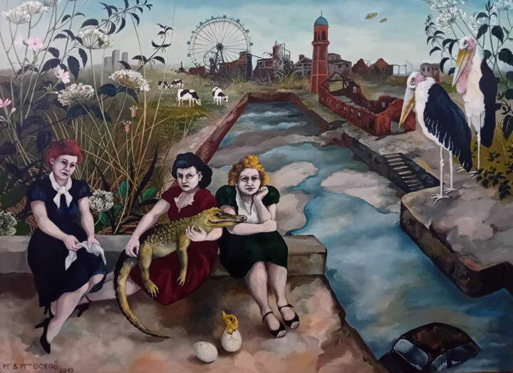 Les Trois Soeurs 绘画, 28.7x39.4 in