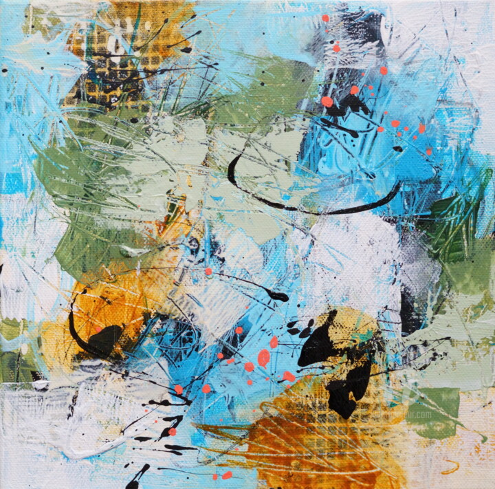 "Abstract 5" 绘画, 7.9x7.9 in