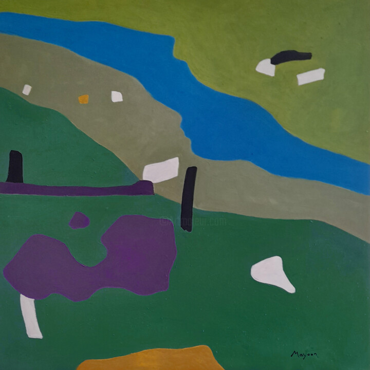 2- Paesaggio Schilderij, 27,6x27,6 in