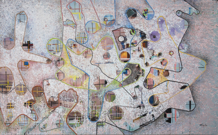 Painting titled "Coco, Koky, Cola, C…" by Ignacio Egido (Inyako), Original Artwork, Acrylic Mounted on Wood Panel
