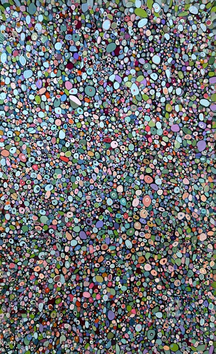 xxl abstract pointillism painting Painting, 59.1x39.4 in