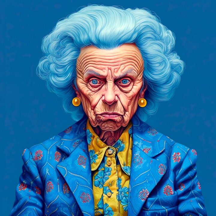 Digital Arts titled "OLD WOMAN" by Rai, Original Artwork, AI generated image
