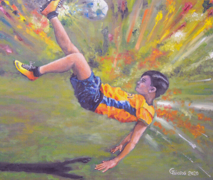 Footballer 绘画, 19.7x23.6 in