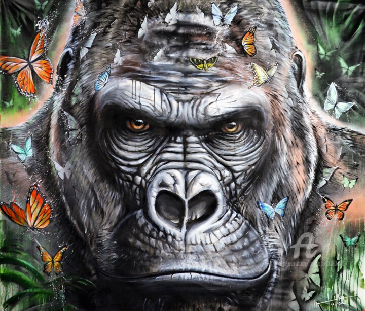 Gorilla 绘画, 61.8x70.9 in