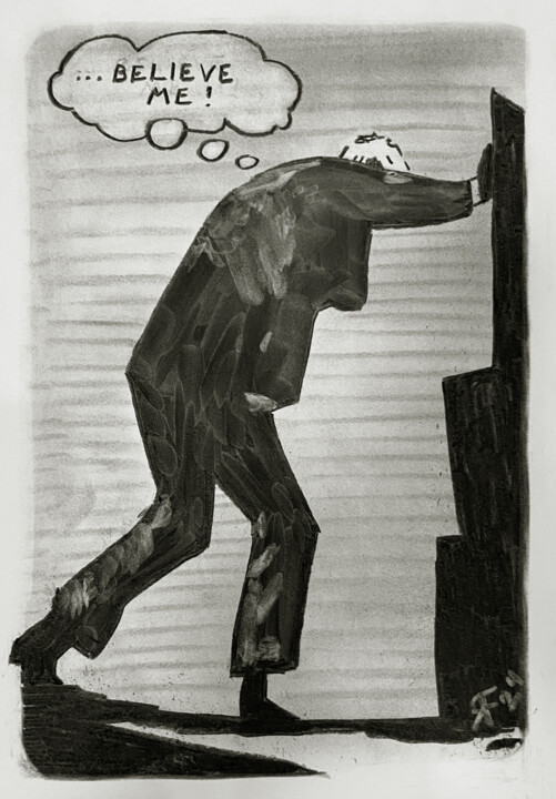 Drawing titled "Untitled (Charcoal…" by Rick Fraterman, Original Artwork, Charcoal Mounted on Other rigid panel