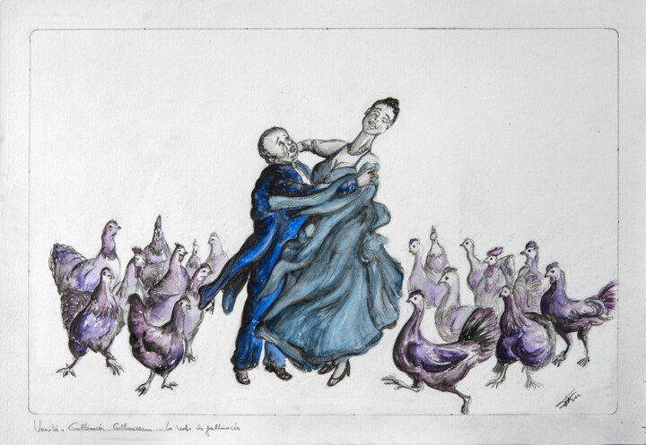 The Gallinacean Waltz 绘画, 15x22.8 in