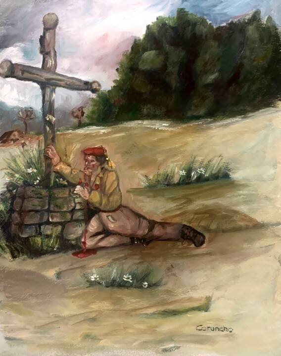 Pintura titulada "Mártir" por Mónica Caruncho Fontela, Obra de arte original, Oleo