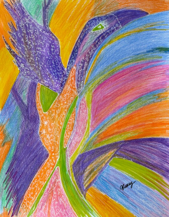 Drawing titled "Le vent sur mes ail…" by Karay Illustrations, Original Artwork, Pencil
