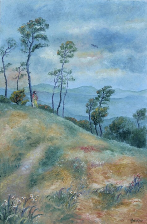 Pintura intitulada "HOPES AND DREAMS" por Moaso Aier, Obras de arte originais, Óleo Montado em Armação em madeira