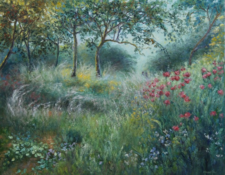 Pintura intitulada "TENDER MOMENTS" por Moaso Aier, Obras de arte originais, Óleo Montado em Armação em madeira