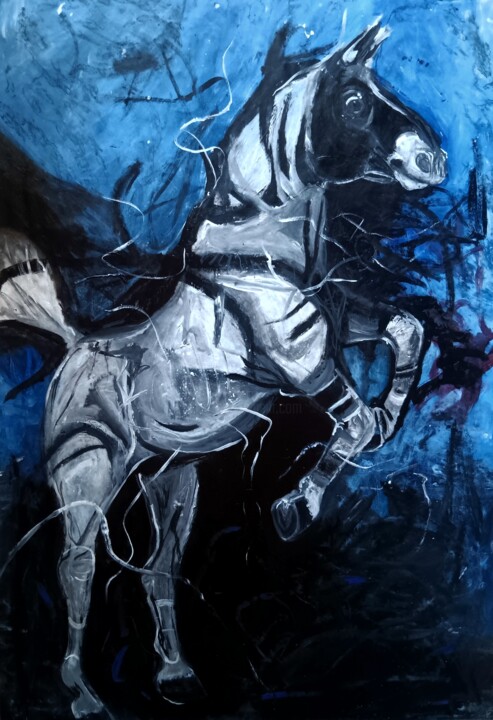 spooky horse 绘画, 61x37.4 in