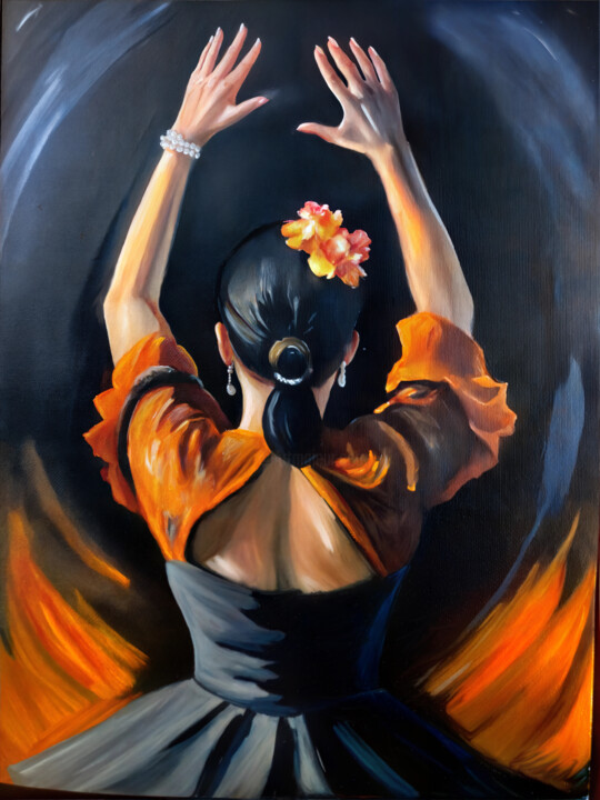 Flamenco dancer, passionate mood 数字艺术