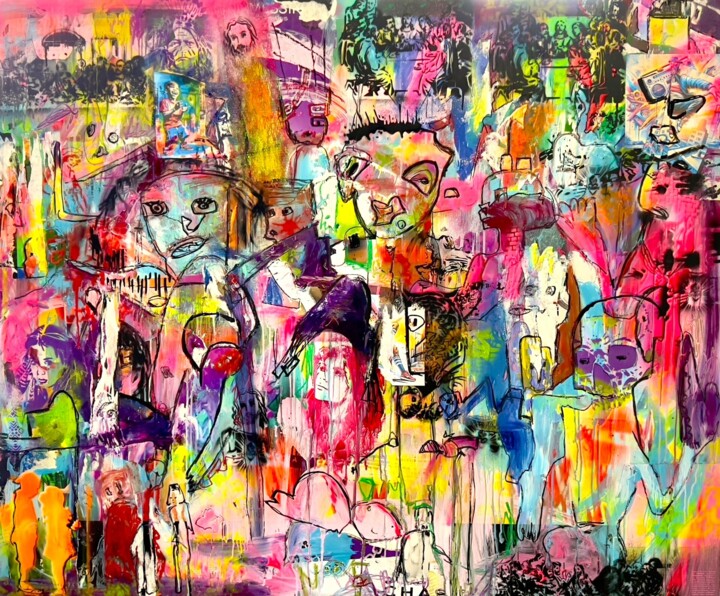 Funky Flashback Painting, 50x61 in