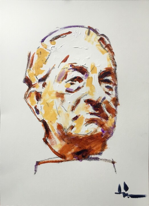 Portrait rapide d’après un buste 绘画, 15.8x11.8 in