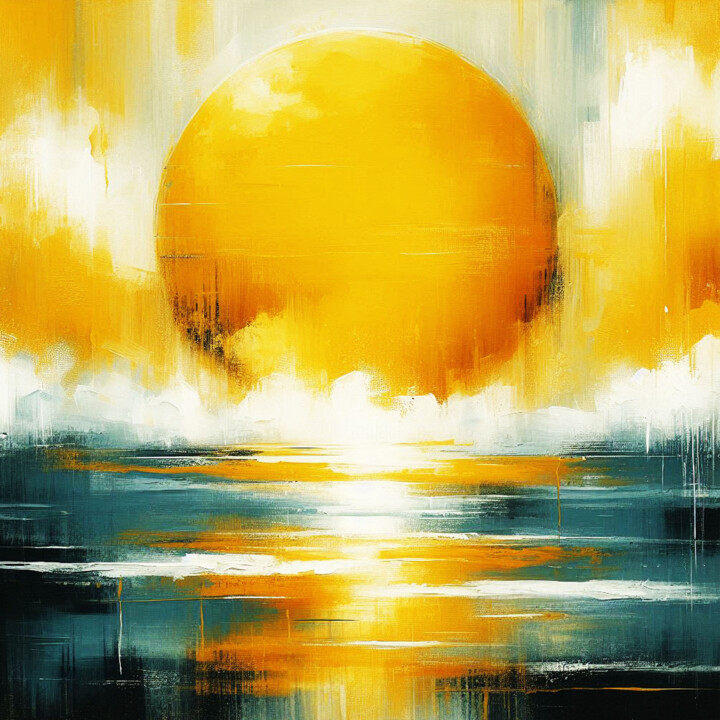 abstrakte Kunst Nr. 30 "Sonnenuntergang" 绘画, 55.1x55.1 in