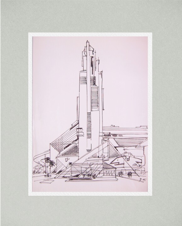 Architectural sketch 4 Drawing, 15.8x11.4 in