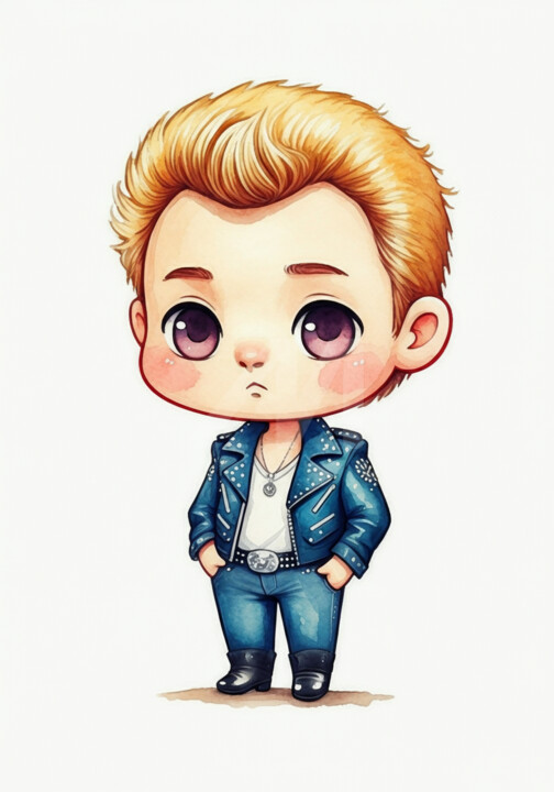 Digital Arts titled "kawaii johnny hally…" by Caprice, Original Artwork, AI generated image