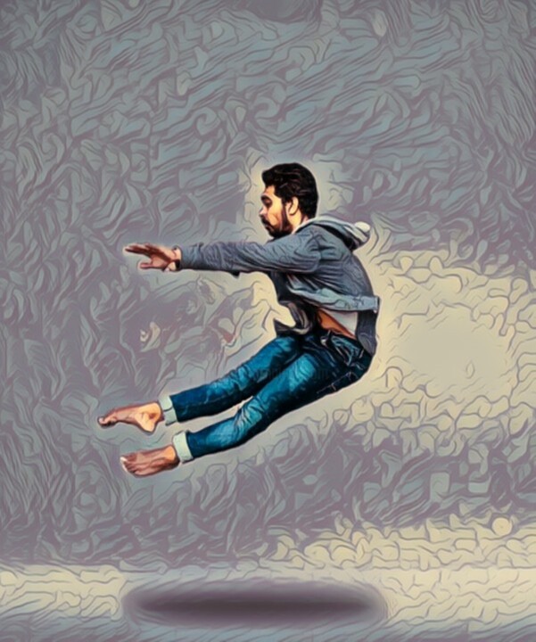 绘画 标题为“BALLET IN BLUE #THR…” 由Denise Nys, 原创艺术品, 丙烯