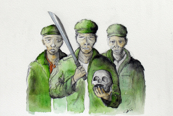 Head Hunting Memories 绘画, 9.8x13.8 in