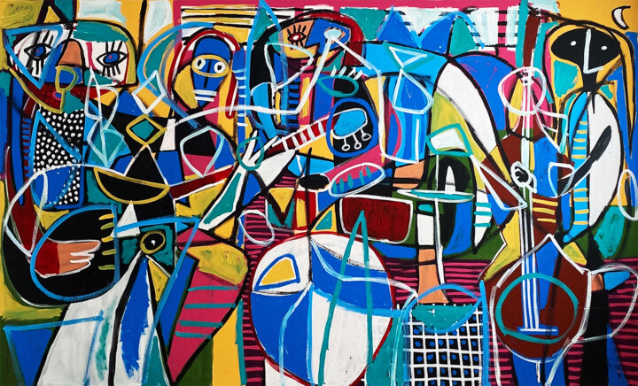 Funky Rythm 绘画, 80.3x129.9 in
