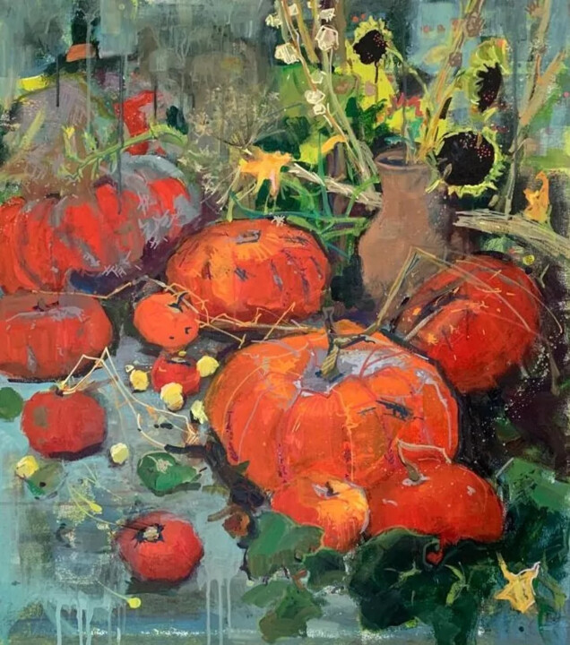 Тыквы созрели 绘画, 31.5x27.6 in
