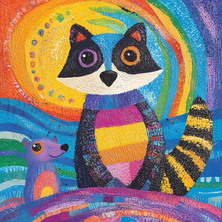 Sunny Raccoon Duo 数字艺术