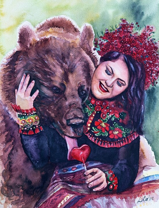 A Bear's Sweet Treat 绘画, 15.8x11.8 in