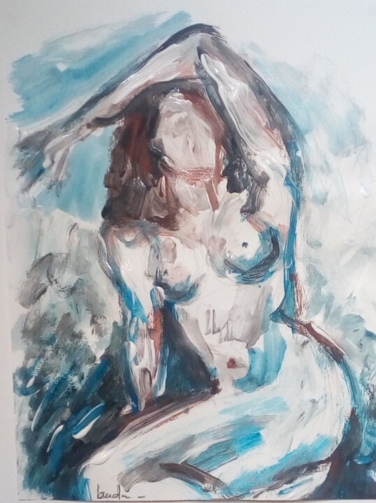 Nu allongé 2 绘画, 12.6x9.5 in