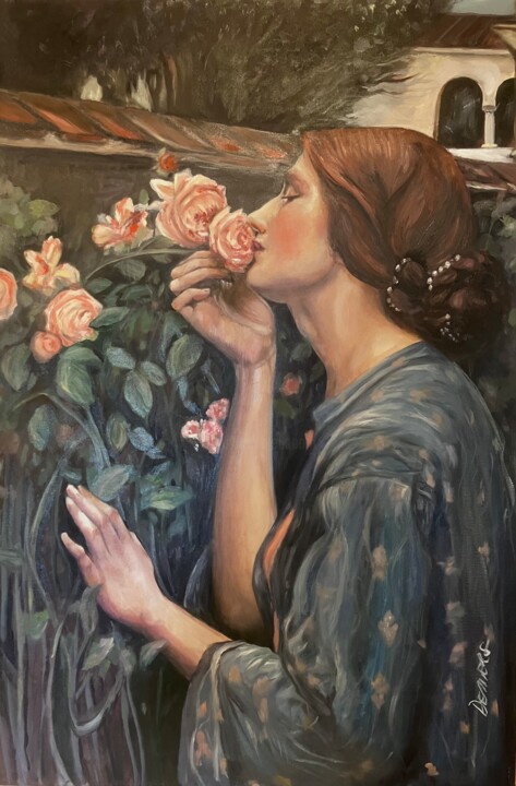 Étude d’une peinture de W. Waterhouse- L’âme de la rose 绘画, 36x24 in
