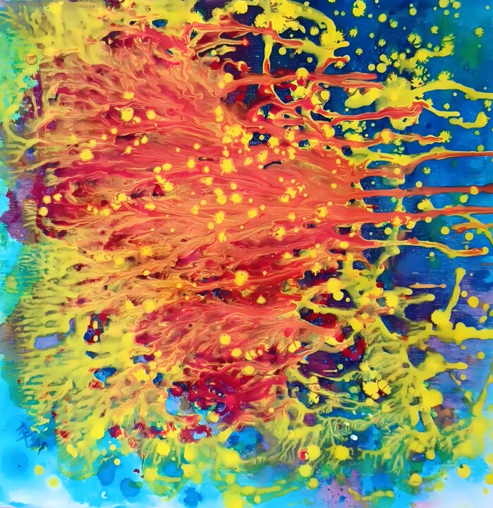 Portals of the Sun Art Print 1: Vibrant Abstract Cosmic Art 印花与版画, 15.8x15.8 in
