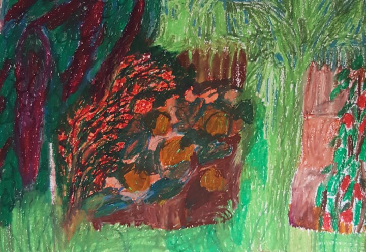 Pintura titulada "LE POTAGER" por Mchartrie, Obra de arte original, Pastel