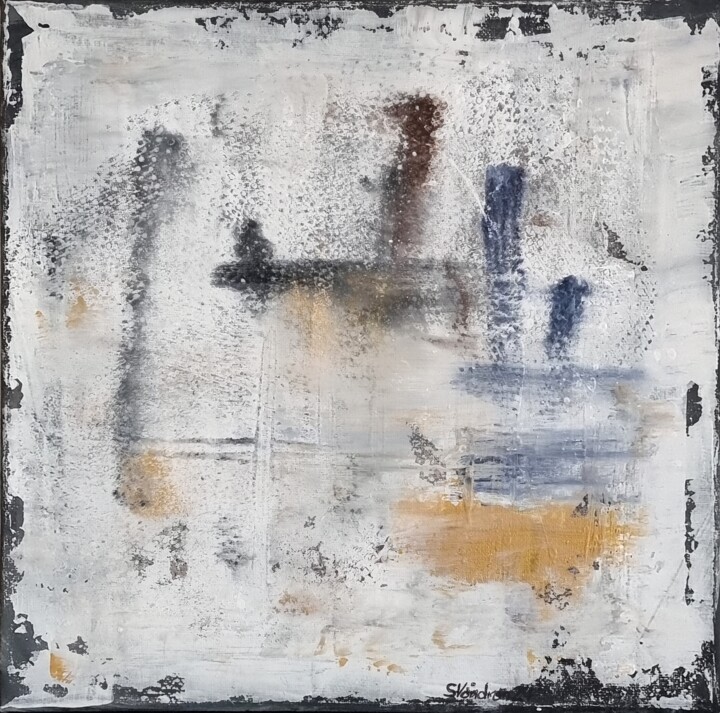 Painting titled "Casually Light" by Sigrid Vondran, Original Artwork, Acrylic Mounted on Wood Stretcher frame