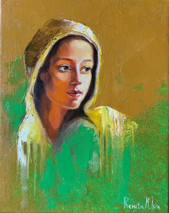 Waiting Schilderij, 19,7x15,8 in