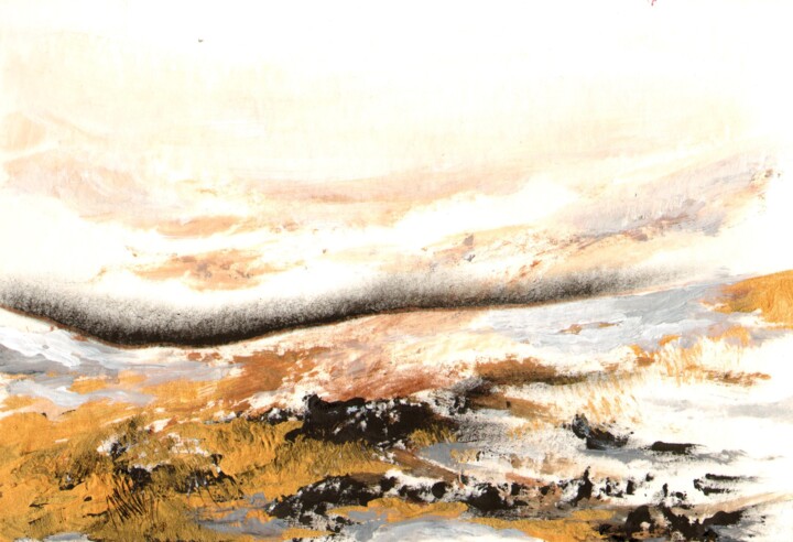 Tekening getiteld "Paysage 2013-2016" door Dominique Leblanc, Origineel Kunstwerk, Acryl