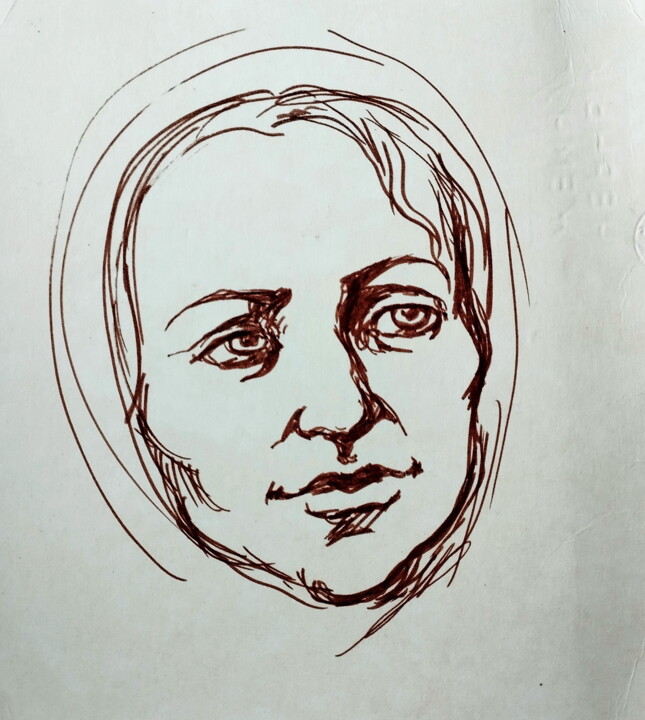 Девушка из храма 绘画, 7.9x7.1 in