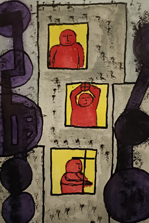 Peinture intitulée "okna" par Michał Wiśniecki, Œuvre d'art originale, Aquarelle