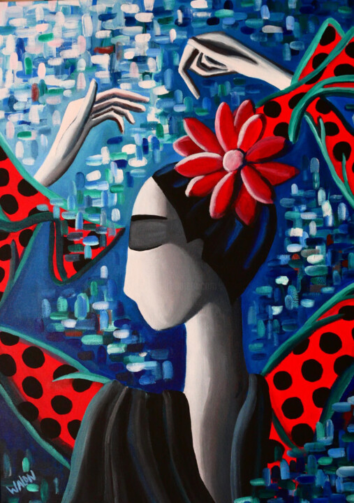 Flamenco 绘画, 27.6x19.7 in