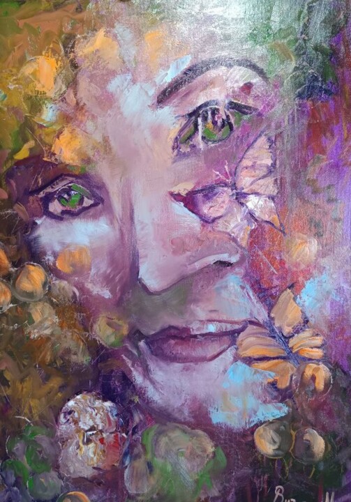 Painting titled "El cambio" by Maricel Buzamurga, Original Artwork, Oil
