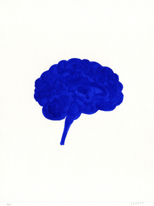 Malerei mit dem Titel "Hemisphäre A (Ultra…" von Detlef Lemme (Farbenkugel), Original-Kunstwerk, Aquarell