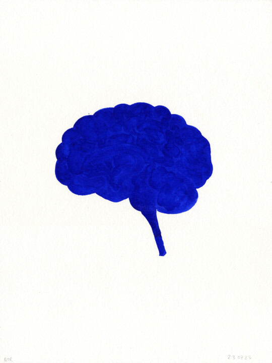 Zeichnungen mit dem Titel "Hemisphäre B (Ultra…" von Detlef Lemme (Farbenkugel), Original-Kunstwerk, Aquarell