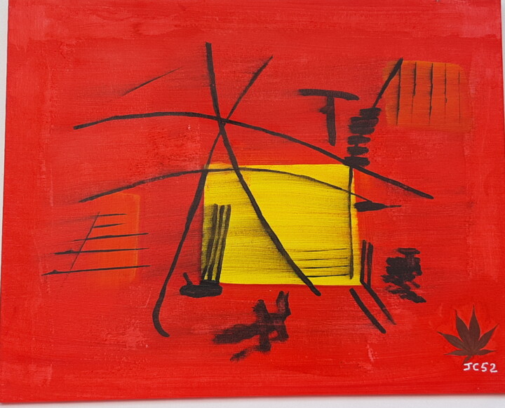 carré jaune 绘画, 15.8x19.7 in