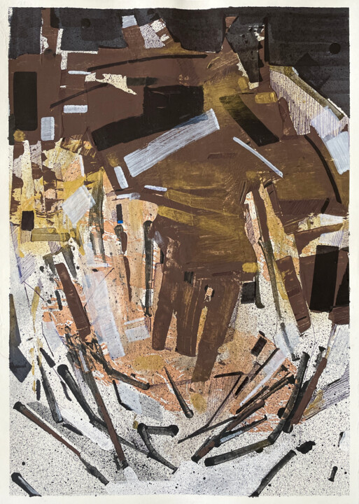 Abstract _ Woodoomask 绘画, 16.5x11.8 in