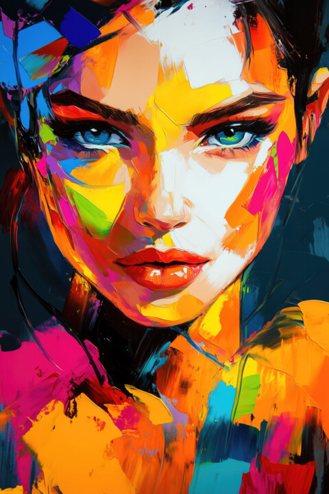 "Eclipsed by Color: The Power of Expression" 绘画, 35.4x23.6 in