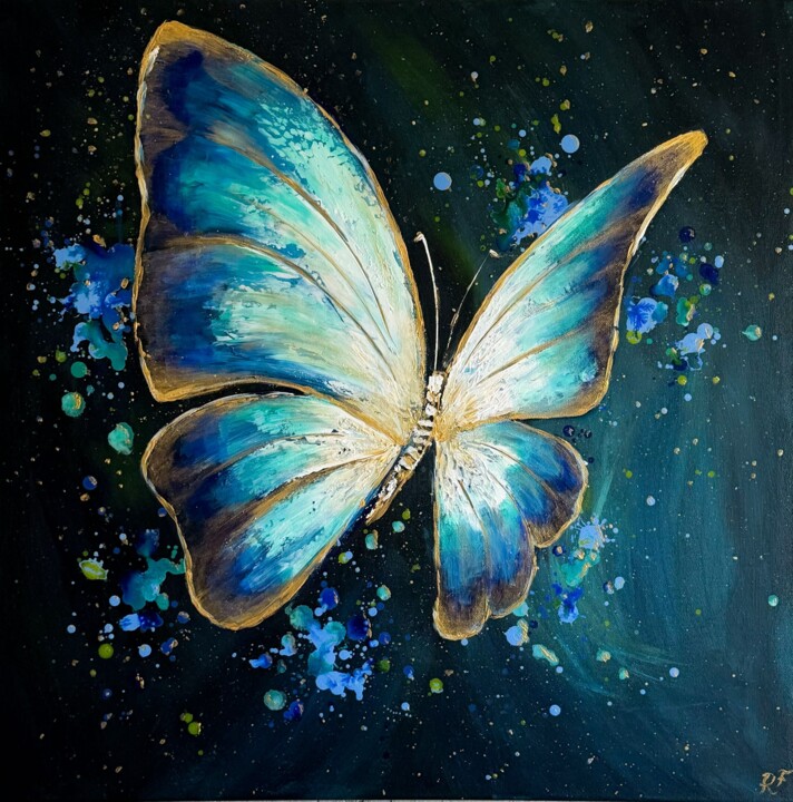 Krafttier Schmetterling Schilderij, 23,6x23,6 in