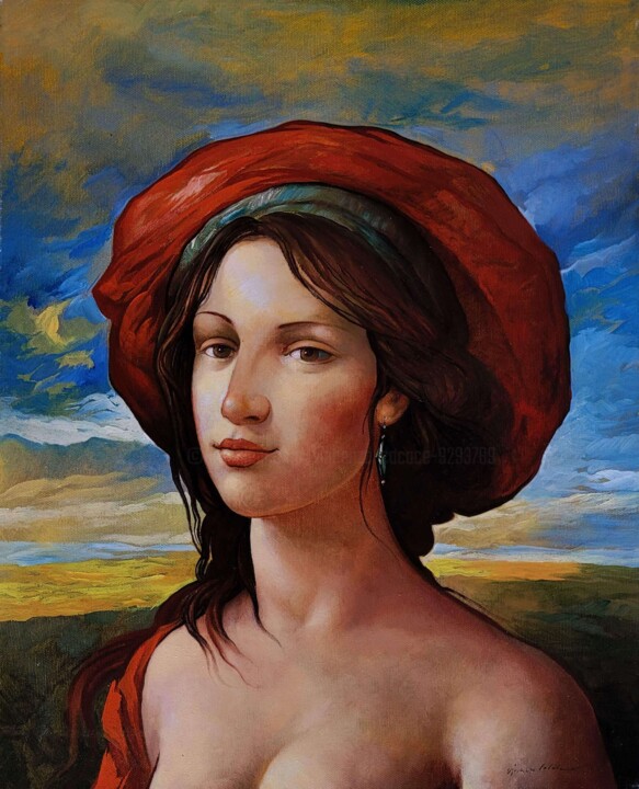 Genevieve 绘画, 19.7x15.8 in