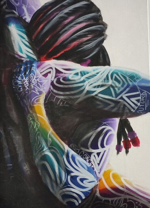 Avoir l'autre dans la peau Pittura, 27,6x19,7 in